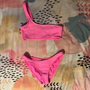 TRIANGL- Pink One-Shoulder Bikini
